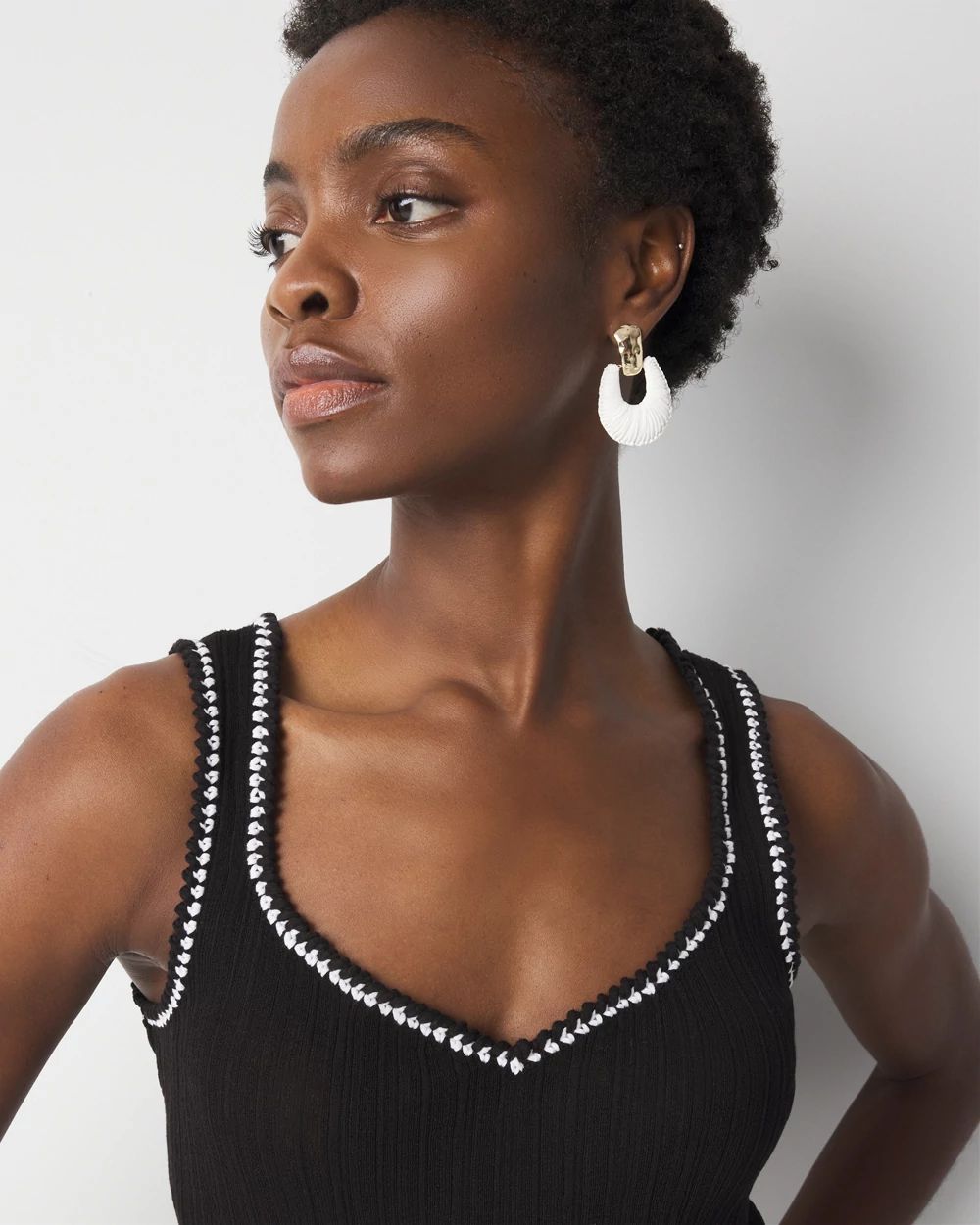 Braided Trim Sweater Tank | White House Black Market